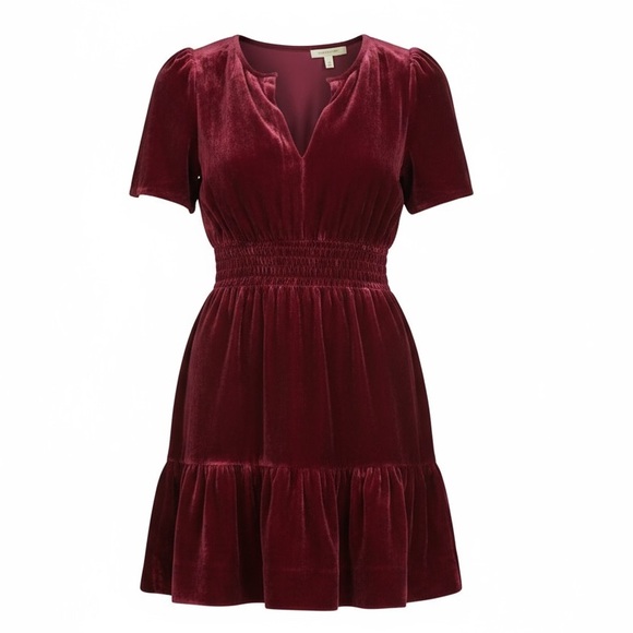 Anthropologie The Somerset Mini Dress Velvet Edition Magenta Berry Size XXS NWT - Picture 1 of 11